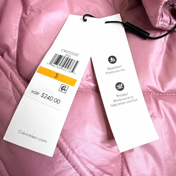 Calvin Klein Soft Pink Quilted Hooded Jacket - Picture 6 of 7